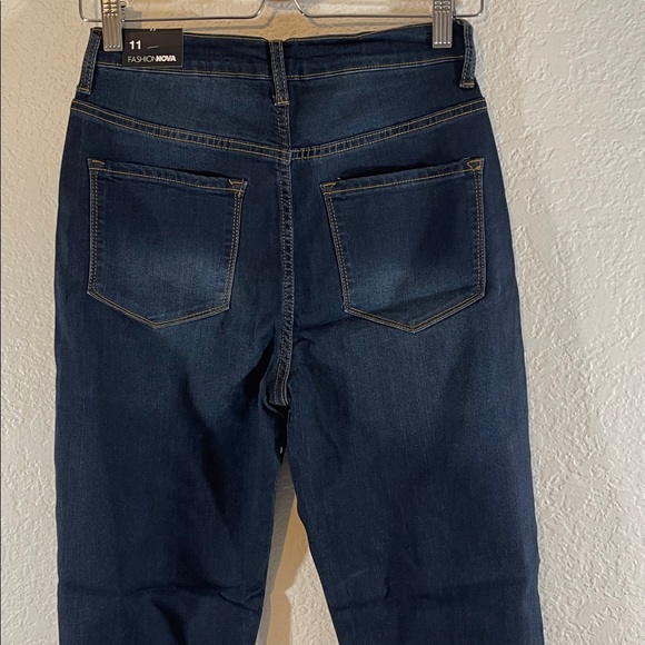 FASHION NOVA Classic High Waist Skinny Jeans Dark Denim Size 11 NEW - Picture 8 of 16